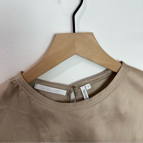 Helmut Lang Hem Drape Tie Tank Top Butter Gold Tan size Small - Picture 4 of 8